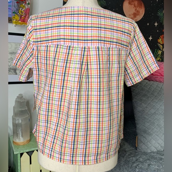 3/$20 A.N.A. A New Approach Women's Short Sleeve Multi Gingham Shirt NWT Small - Picture 5 of 13